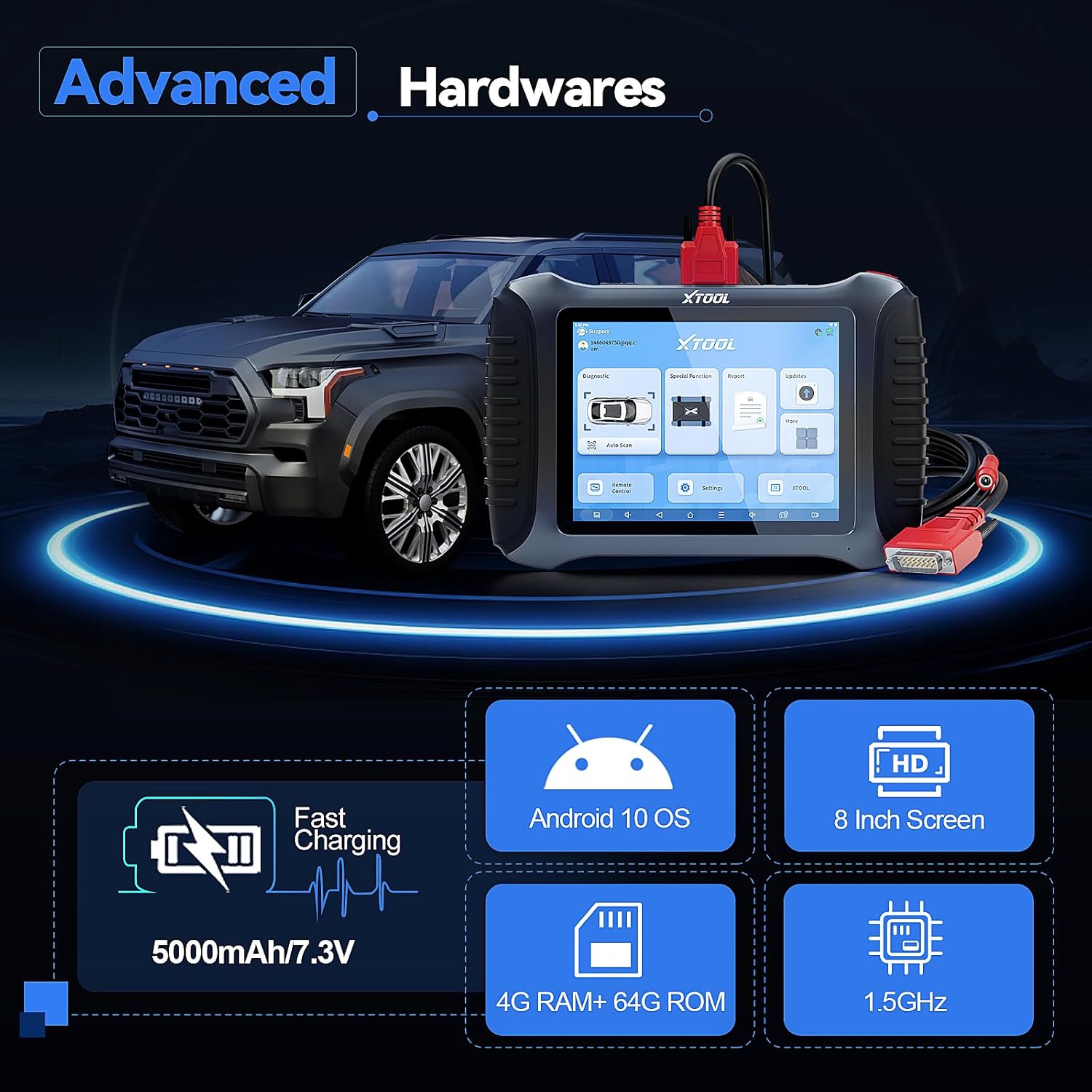 XTOOL IP900 showing its ports and hardware features