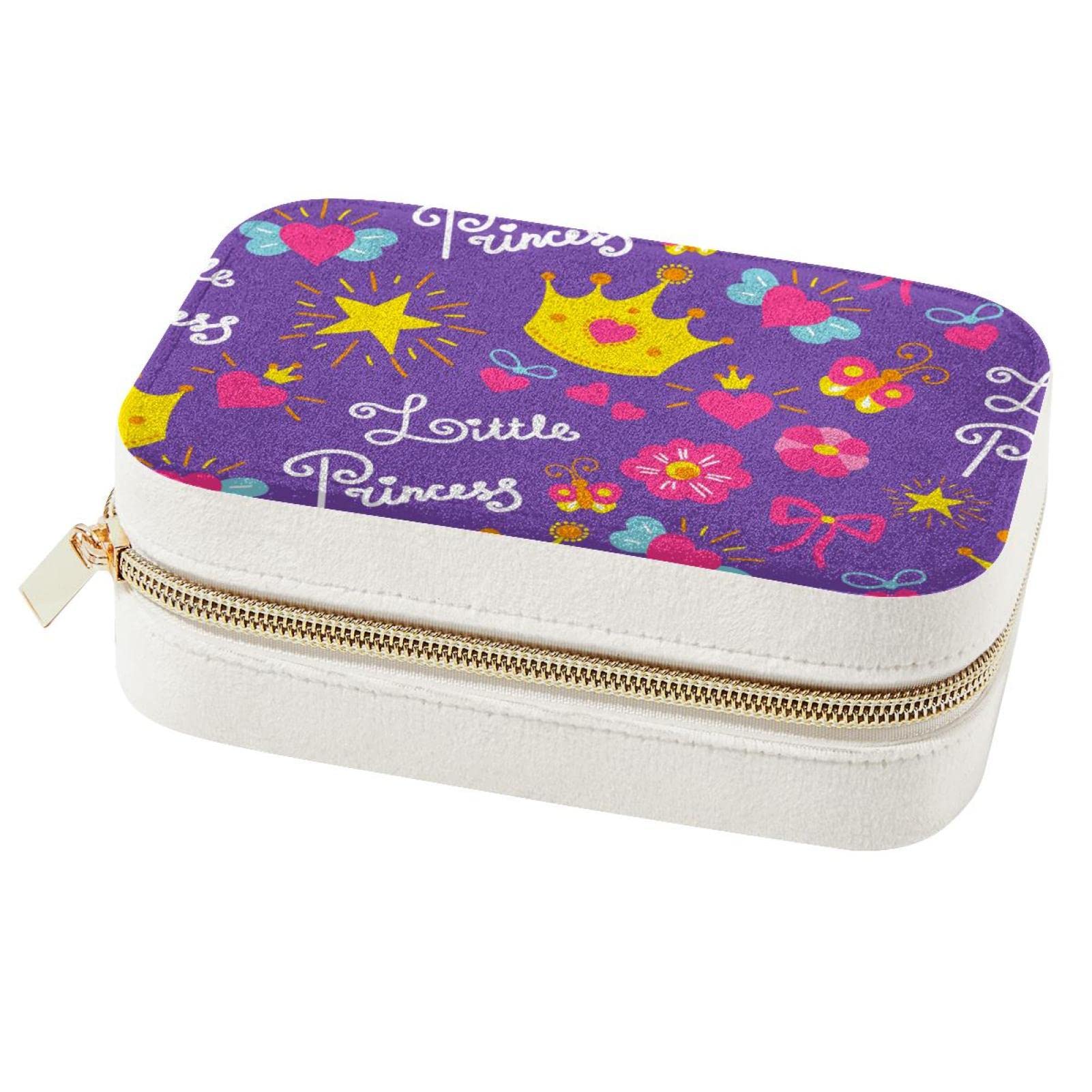 Écrin à bijoux de voyage portable couronne de princesse aux finitions soignées