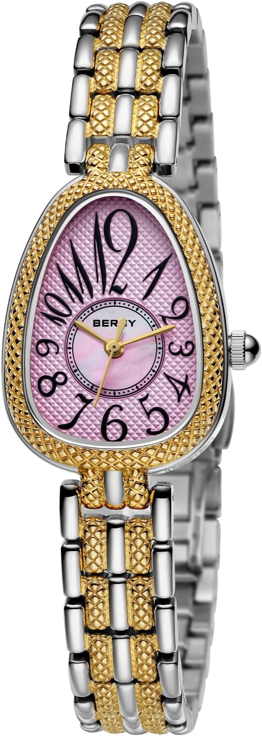 Silver and Gold Watches for Women, Dainty Two-Tone Ladies Wrist Watch, Vintage Serpent Series Watch, Women’s Luxury Birthday Gifts, Japanese Quartz Movement All Stainless Steel 3ATM Waterproof