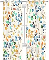 Vista 1 de Cortinas traslúcidas de acuarela de 84 pulgadas de largo, juego de 2 paneles de cortinas para cocina, dormitorio, sala de estar, puerta, pasillo