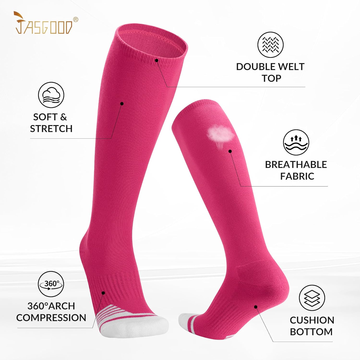 JASGOOD Baseball Socks and Belt Combo Set Softball Socks Adjustable Baseball Belt for Kids Youth Adult - Image 4