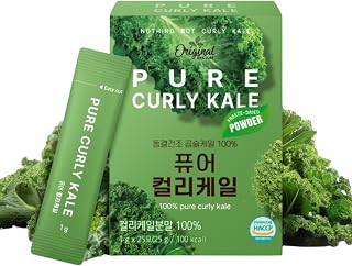 Pure Curly Kale Powder Stick Packs – Freeze-Dried Kale, 100% Kale Powder, No Artificial Colors or Flavors, Individually Packed, Easy to Mix with Water, Smoothies, Salad or Yogurt