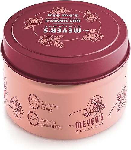 Miniatura 2 de MRS. MEYER'S CLEAN DAY Vela de lata de soja, 12 horas de tiempo de combustión, hecha con cera de soja y aceites esenciales, rosa, 2.9 onzas
