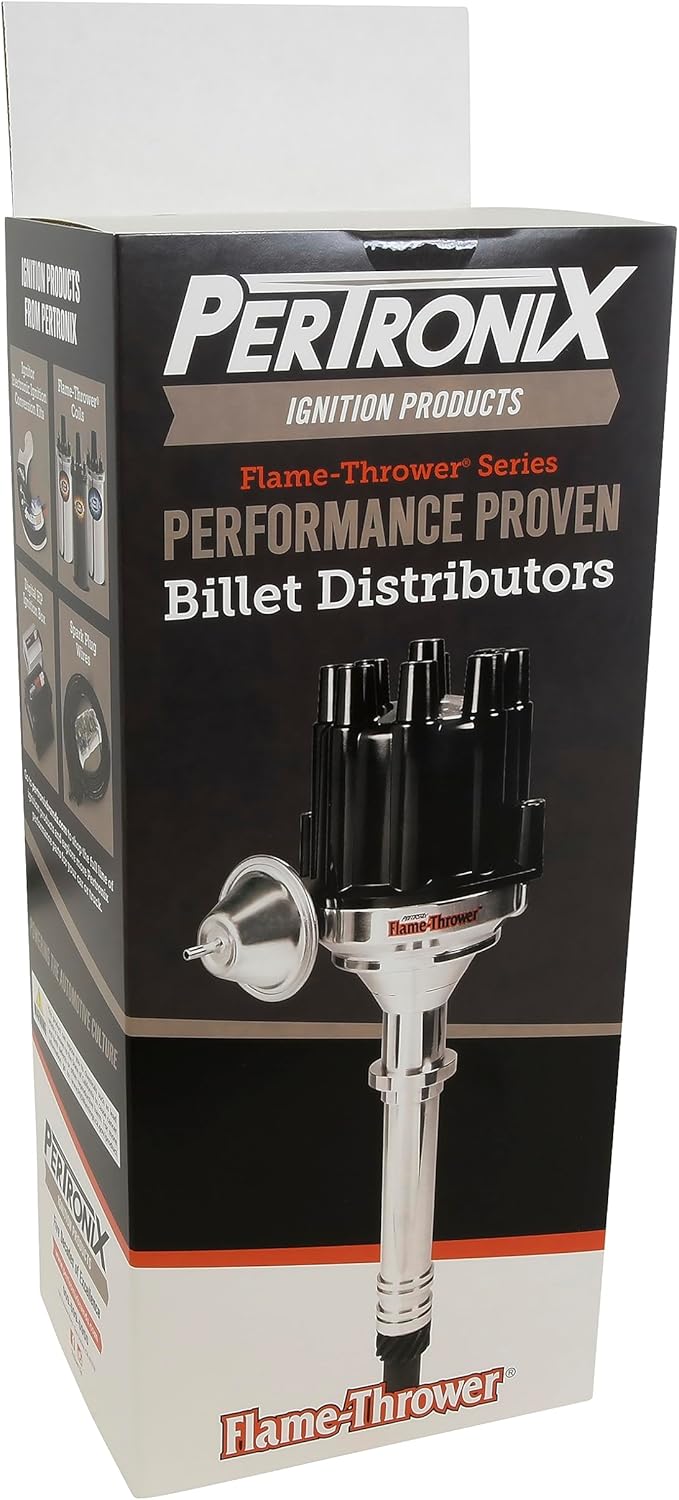 PerTronix D1070 Flame-Thrower Black Cap Race Distributor HEI for Chevrolet Small Block/Big Block