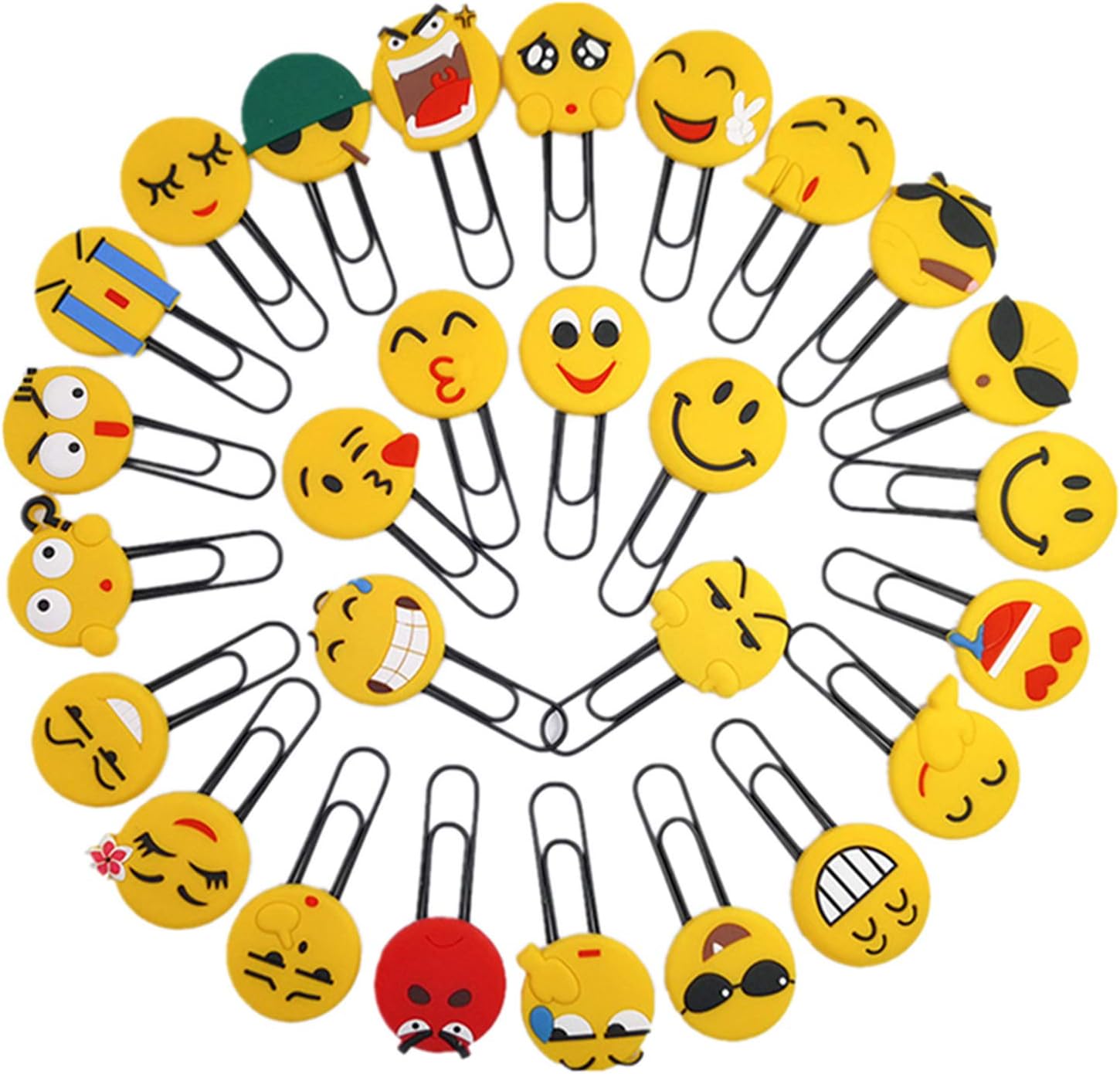 Funny live 10 Pcs Large Size Paper Clips Funny Emoticon Cartoon Paperclips Bookmarks Set,2.76 in,Cute Paperclip for Boys,Girls,Kids,School & Office