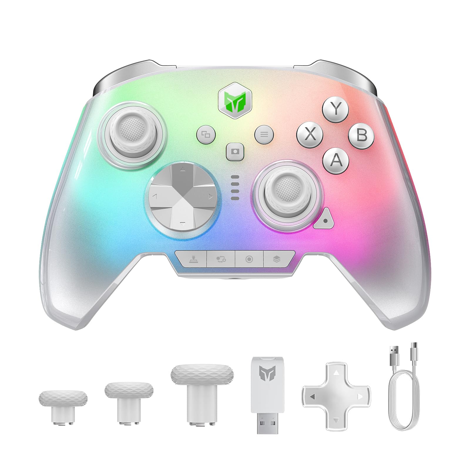 MOJHON Rainbow 3 Wireless Controller 2000Hz Polling Rate Capacitive Joystick 16 Mechanica…