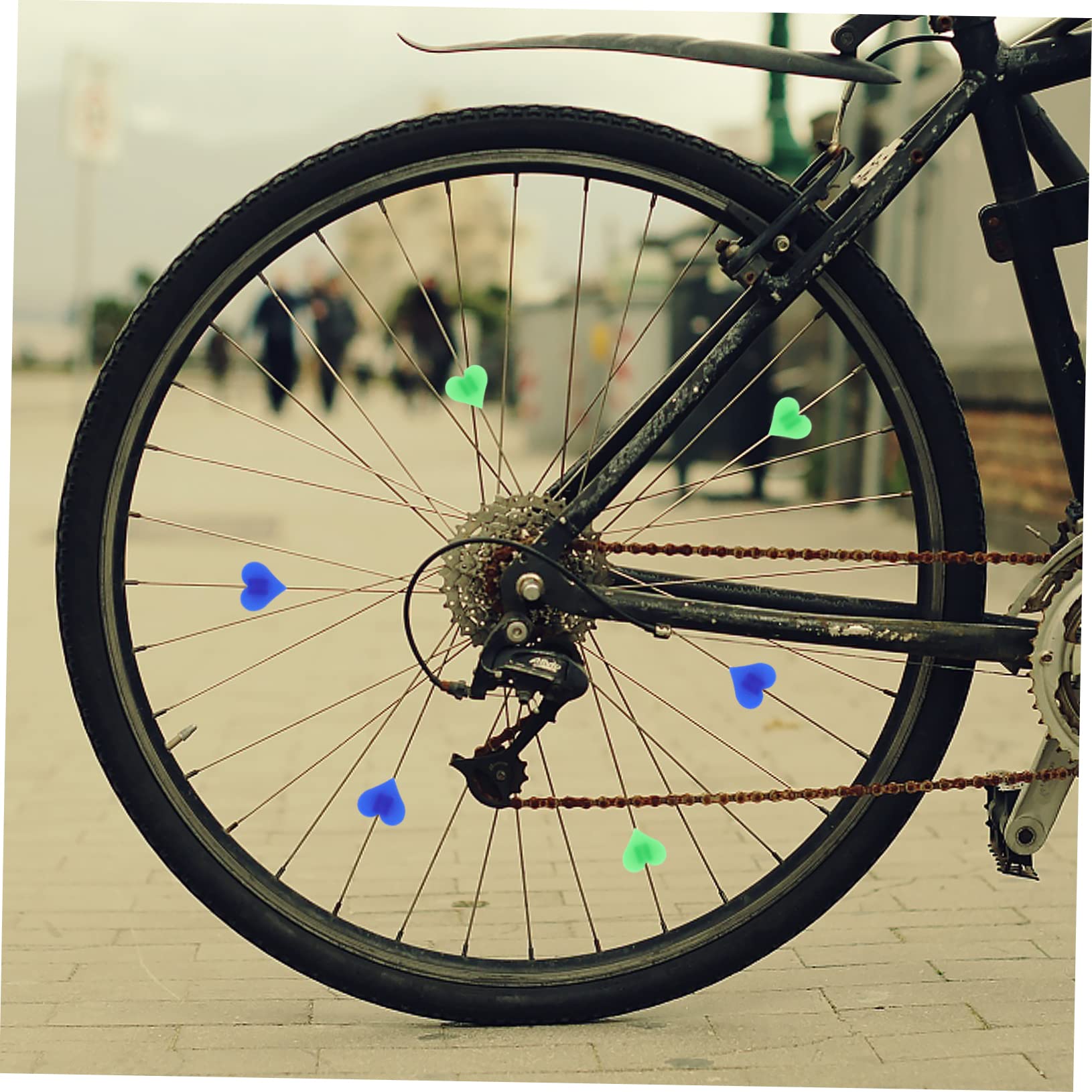 GOOHOCHY 108pcs Bike Wheel Beads Plastic Clip Decorations for Standard Bicycles Easy to Use Durable Bike Beads for Creative