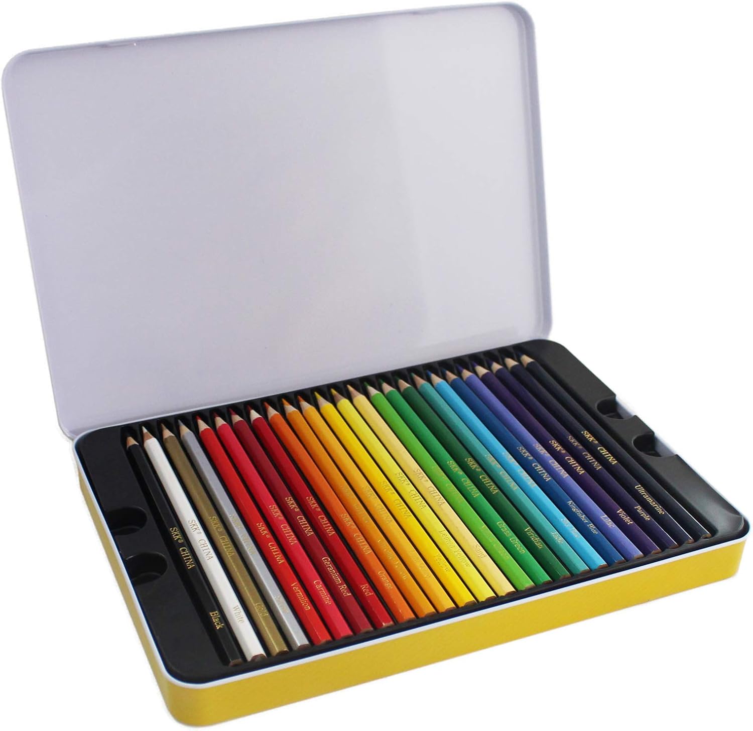 SKKSTATIONERY 50Pcs Colored Pencils, Packing in Tin, 50 Vibrant Colors, Drawing Pencils for Back to school, Sketch, Arts, Coloring Books Christmas Gifts