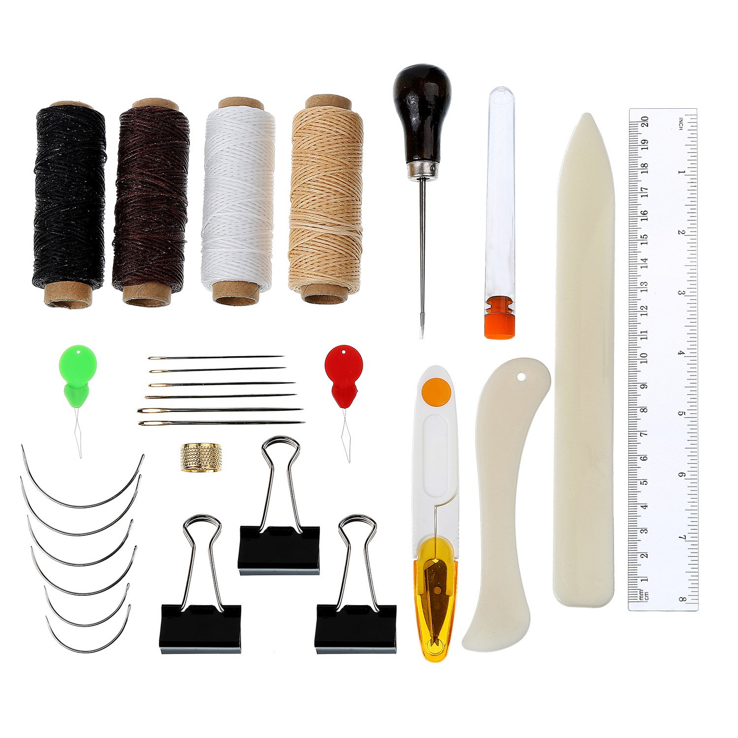 Kit Reliure Livre 26 Pièces En Bambou - Berceau, Alêne, Fil, Aiguilles, Plioir - Pour DIY, Artisanat, Scrapbooking