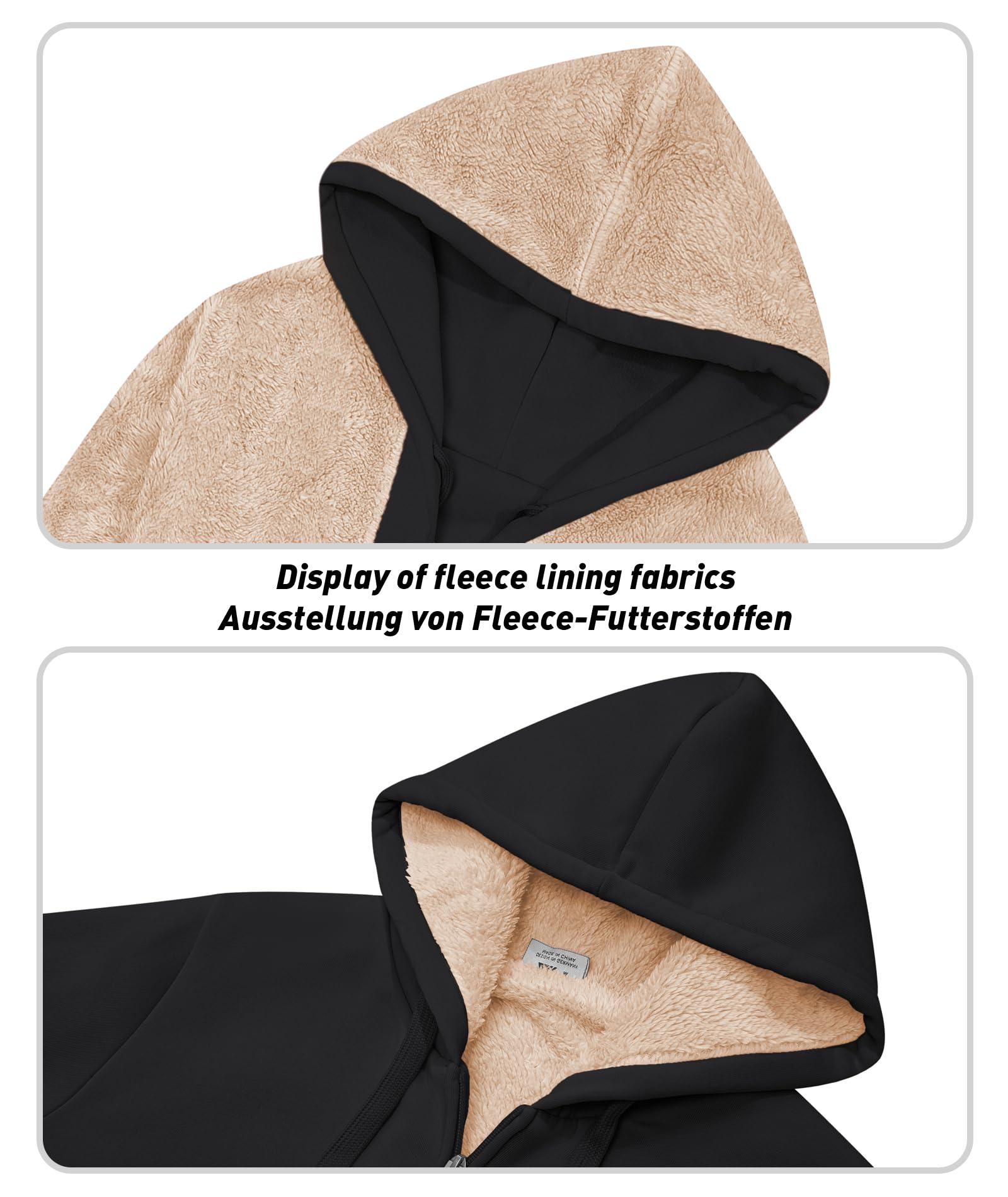 JACKETOWN Felpa con Cappuccio da Donna Giacca con Cappuccio da Donna con Cerniera di Base Spessa e Calda Maglione Maglione in Pile Maglione Slim Fit Autunno/Inverno Felpa Sportiva