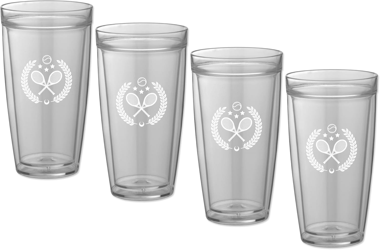 Set de 4 Vasos Doble Pared Kraftware Tennis 22 Oz