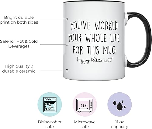 Miniatura 2 de YouNique Designs Taza de jubilación fresca para hombres y mujeres 2024, 11 onzas, taza de feliz jubilación, divertida taza de café de jubilación