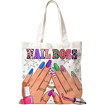 Nail Tote Bag for Nail Technicians Lovers, Canvas Reusable Grocery, Work, and Everyday Carry Bag