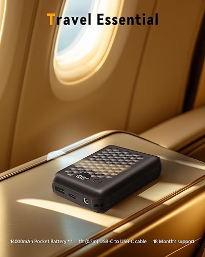 Miniatura 6 de MNZZ Cargador de batería portátil con capacidad de batería recargable de 7.4 V 14000 mAh para chaquetas calentadas de grafeno, chalecos calentados