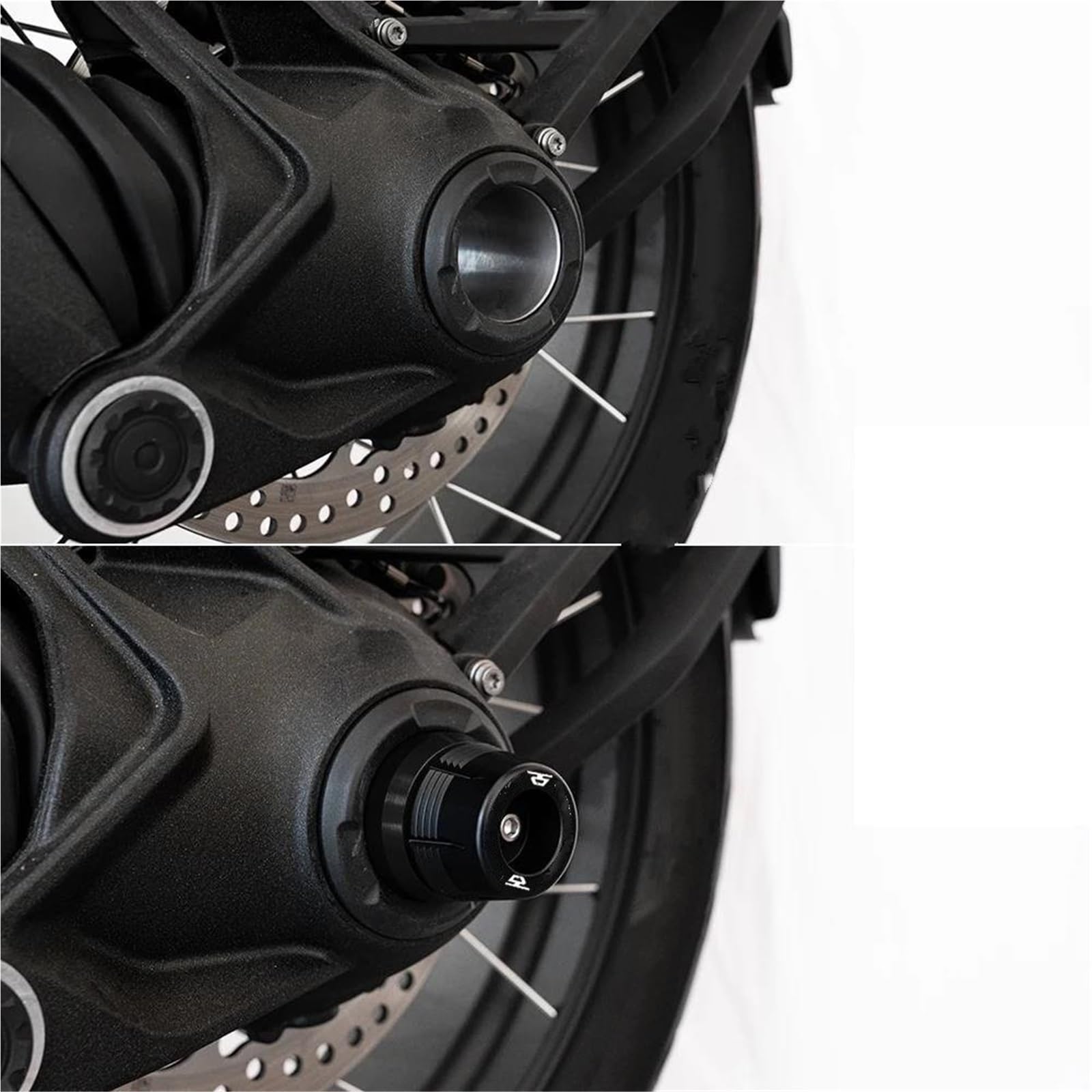 Radschieber Sturzschutz Motorrad-Rahmenschleifer Für Vorder- Und Hinterradgabel Für R1300RS R 1300RS 1300 RS 1300rs (2025–2026) Crash Schutz Sliders(Schwarz,Vorne Hinten)