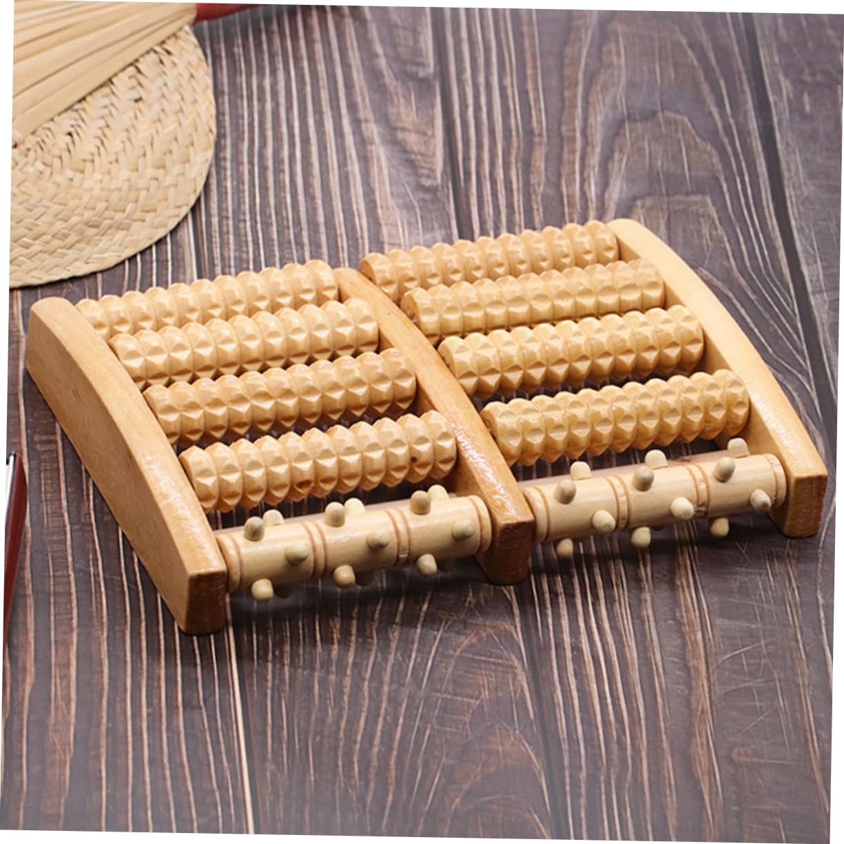 Yardenfun Rodillo de Masaje de Madera para Pies con Diseño de Acupresión Masajeador Manual para Relajación y Pies para y Tensión Hombres y Mujeres