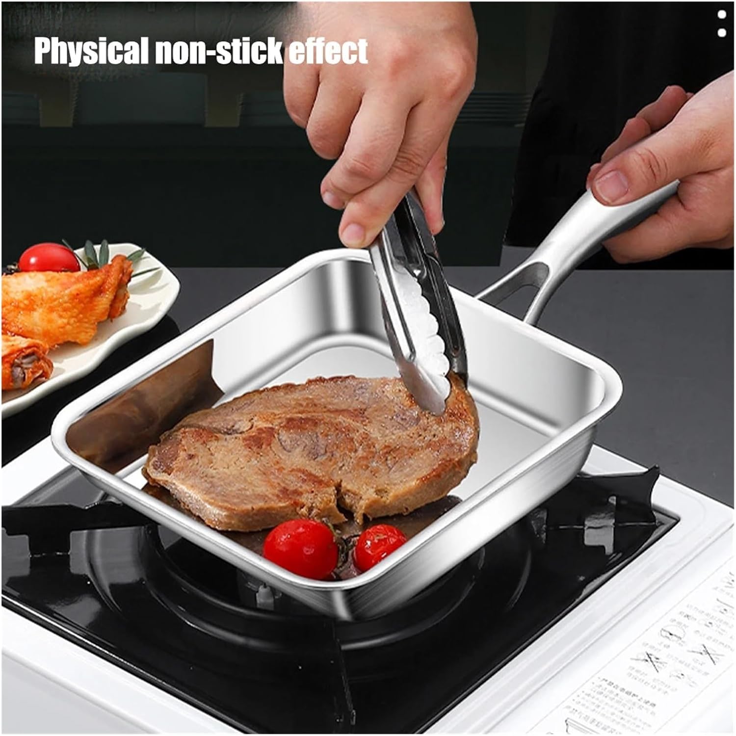 Stainless Steel Tamagoyaki Omelette Pot Non-stick Egg Frying Pan Steak Skillet Wok Home Gas Stove Induction Kitchen Cookware