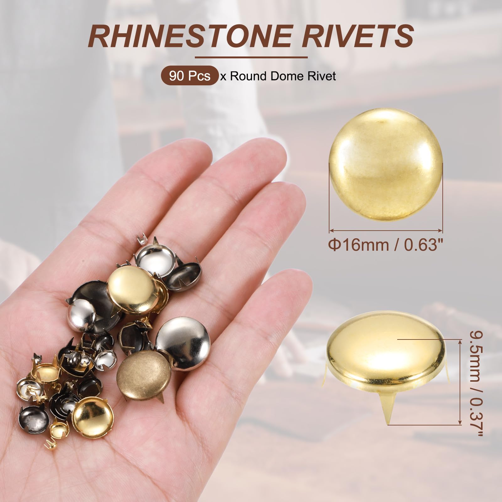 PATIKIL 16mm Round Dome Rivet - Image 2