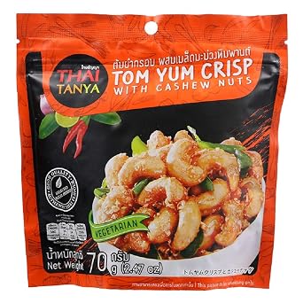 THAI TANYA BRAND, TOM YUM CRISP With Cashew Nuts 70g2.47oz X 2 Packs