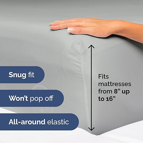 Vista 1765 de Juego de sábanas de 4 piezas tamaño king, extrasuaves, transpirables y refrescantes con esquinas profundas, sábanas de fácil ajuste y sin arrugas