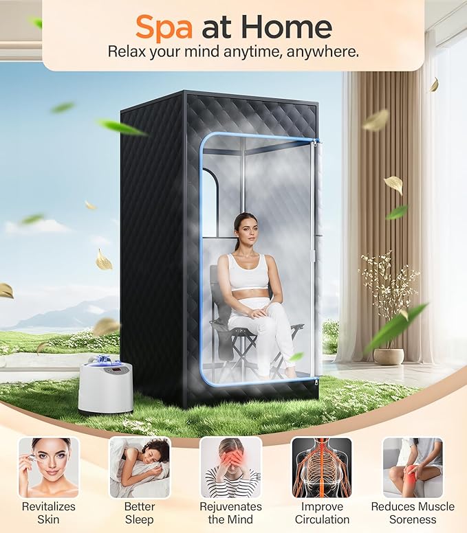 Sauna de vapor portátil para hogar 71 pulgadas con vaporizador 1200W 3L miniatura 4