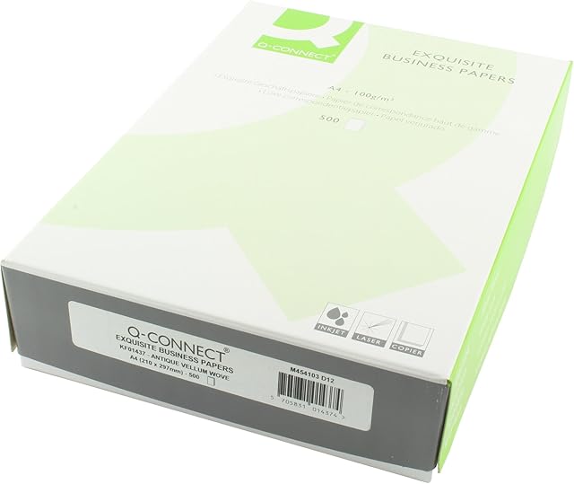 Q-Connect Wove Antique Vellum A4 Business Paper 100gsm (Pack of 500)