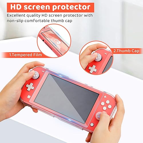 Miniatura 5 de HYPERCASE Carrying Case for Nintendo Switch Lite, Pink Protective Hard Portable Travel Pouch Case for Switch Accessories with 8 Game Cartridges, TPU
