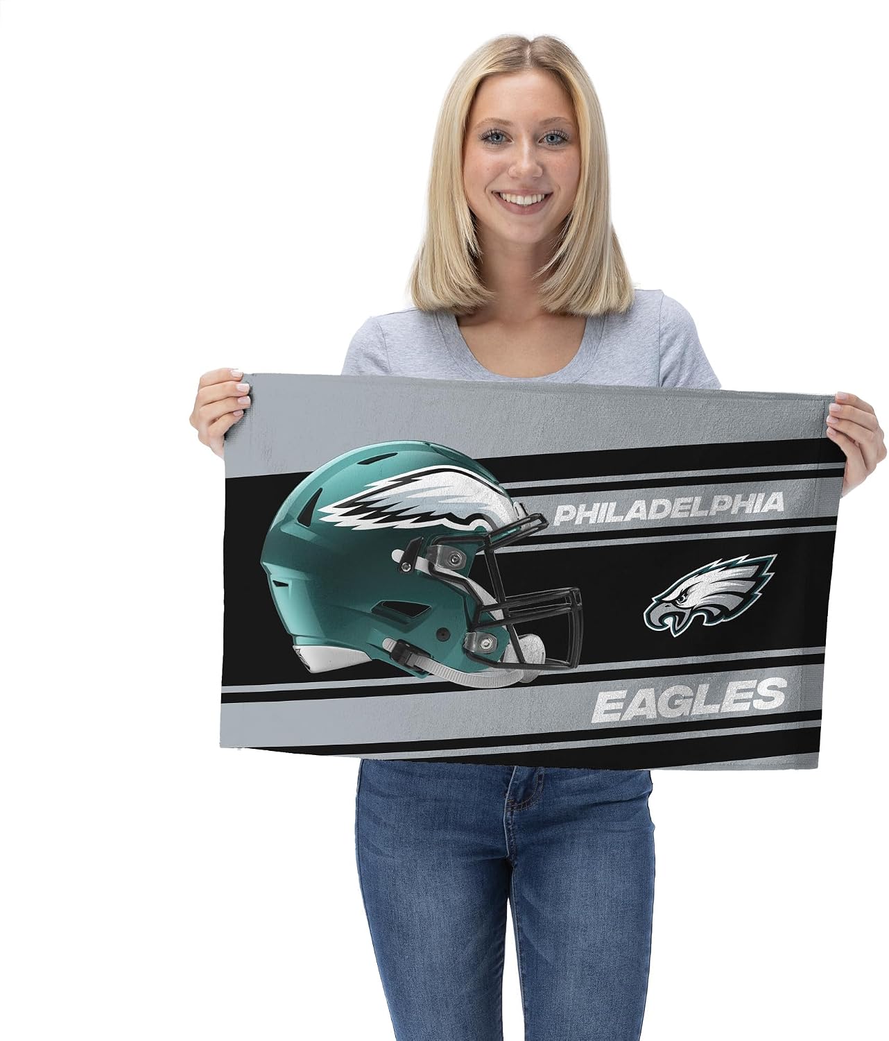 Northwest NFL Philadelphia Eagles 2-Pack Fan Towel Set, 16" x 25" Each, Swipe, Team Colors