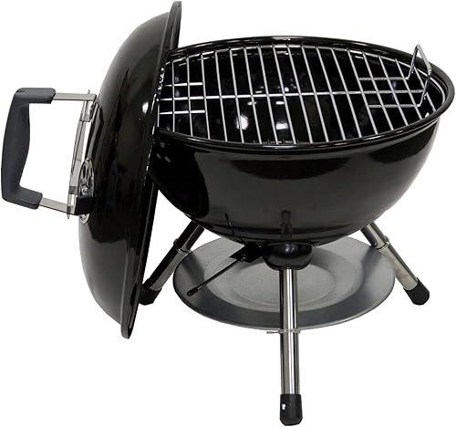 Megamaster Parrilla de barbacoa de carbón portátil de 14.5 pulgadas con ventilación de aire ajustable, 141 pies cuadrados en área de cocina,