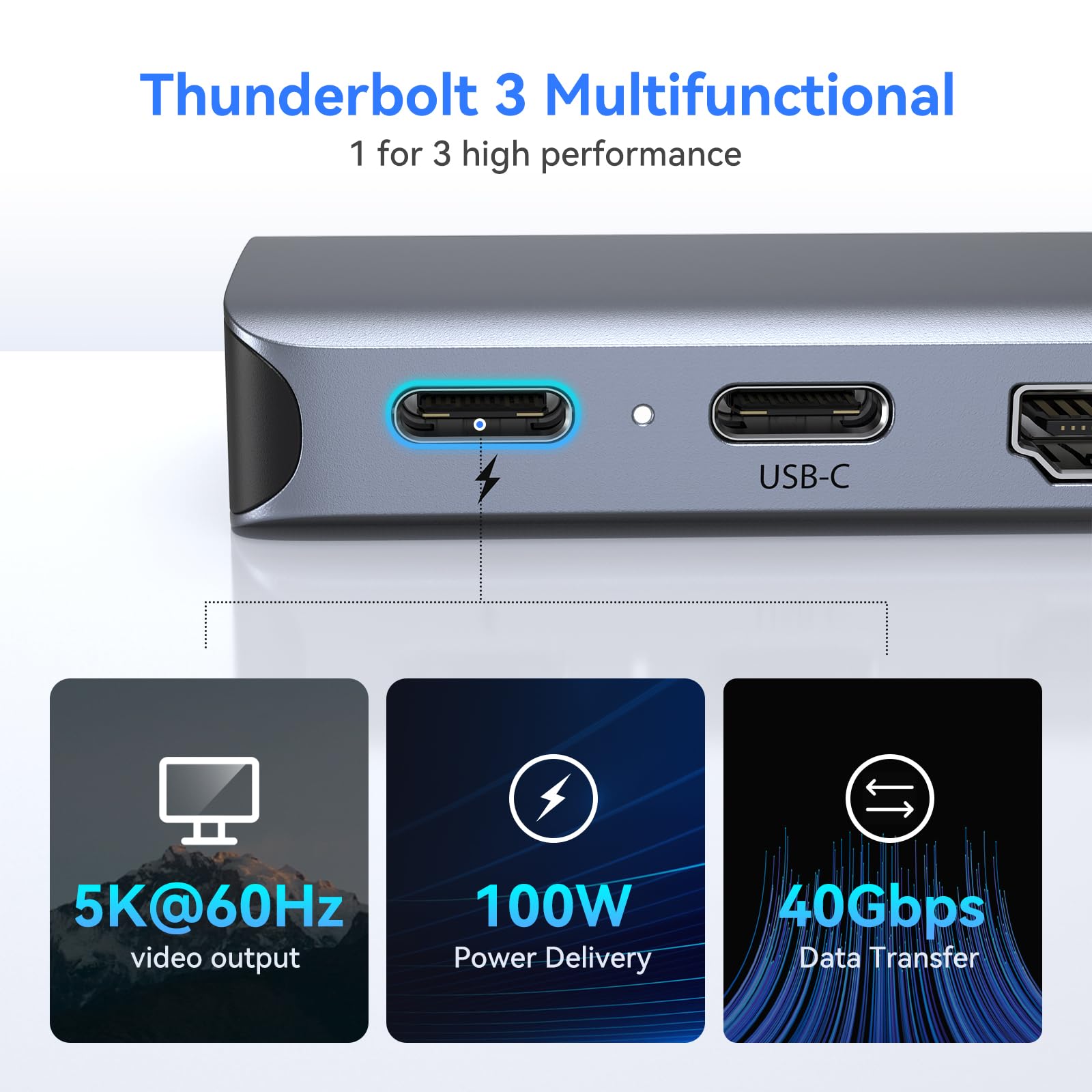 MacBook Pro/adaptadores de Aire/Accesorios, MacBook Pro Dongle USB HDMI Mac Adaptador, USB C Hub Adaptador multipuerto Dongle para M1