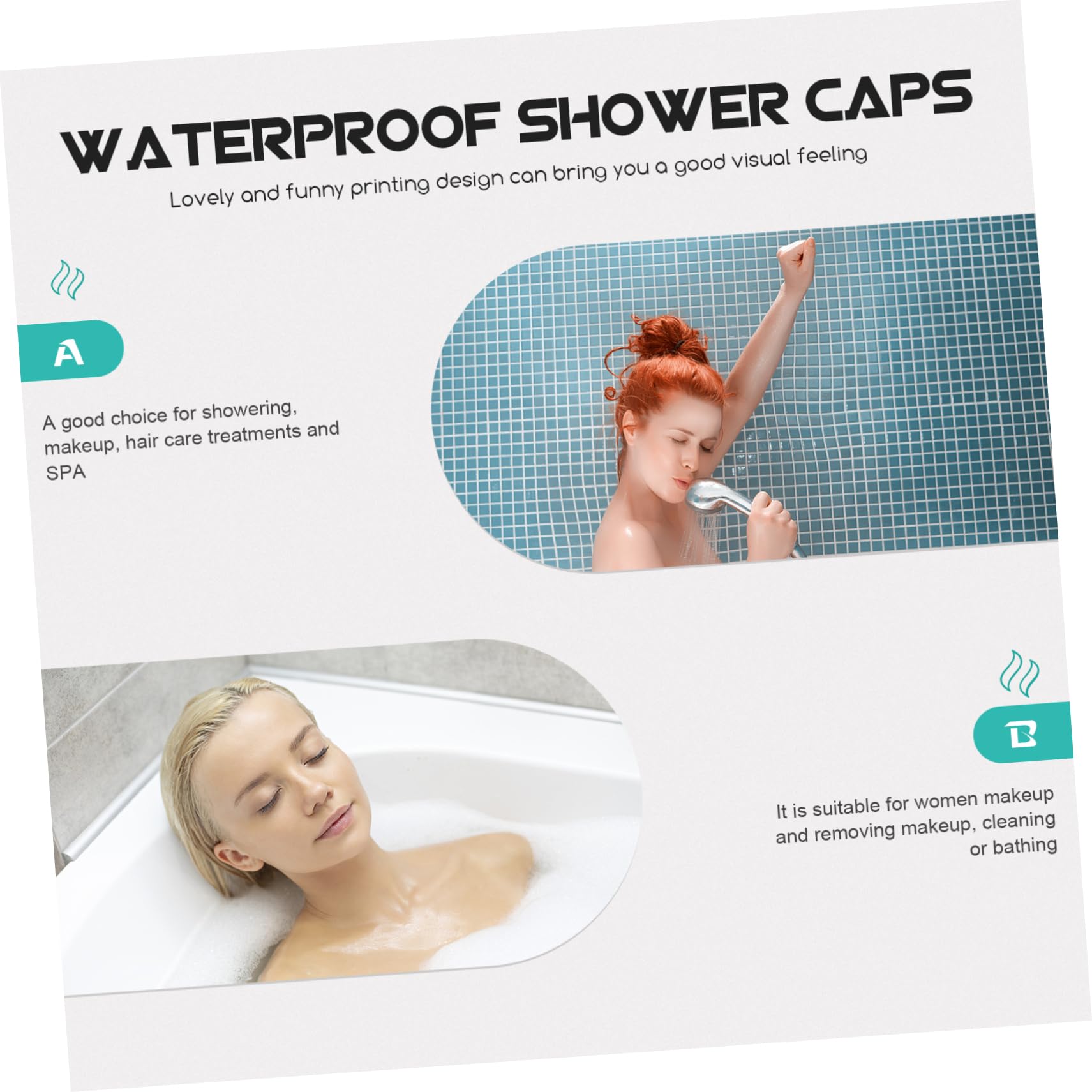 DOITOOL 12stücke Doppelschicht Duschhauben Für Damen Wasserdichte Wiederverwendbare Badekappen Aus Peva Hautfarbe Für Zuhause Spa Und Schönheitspflege