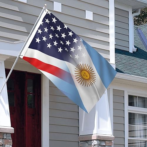 Miniatura 6 de Bandera de Argentina y Estados Unidos de 3 x 5 pies, color vivo y resistente a la decoloración UV, banderas de Argentina y Estados Unidos para