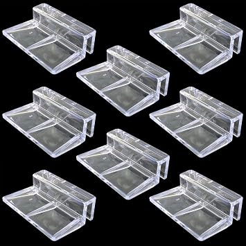 JianLing 8pcs Aquarium Glass Cover Clip Clear Acrylic Support Holder for Aquarium Fish Tank 5mm