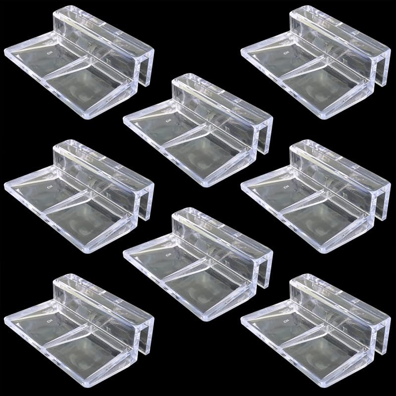 Suporte para Tampa de Aquário em Acrílico Transparente JianLing para Vidro de 5 mm, Pacote com 8
