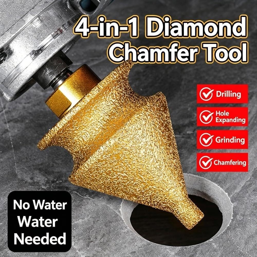 Fresa de bisel de diamante para amoladora angular con adaptador M10