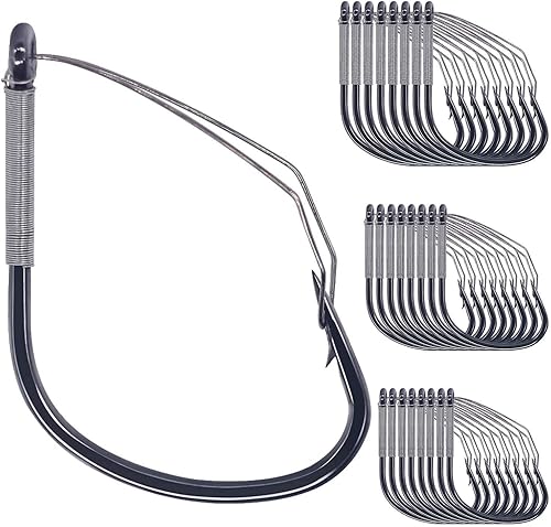 Miniatura 1 de Anzuelos Wacky Rig sin malas hierbas, anzuelos de pesca para señuelo de gusano de aparejo loco