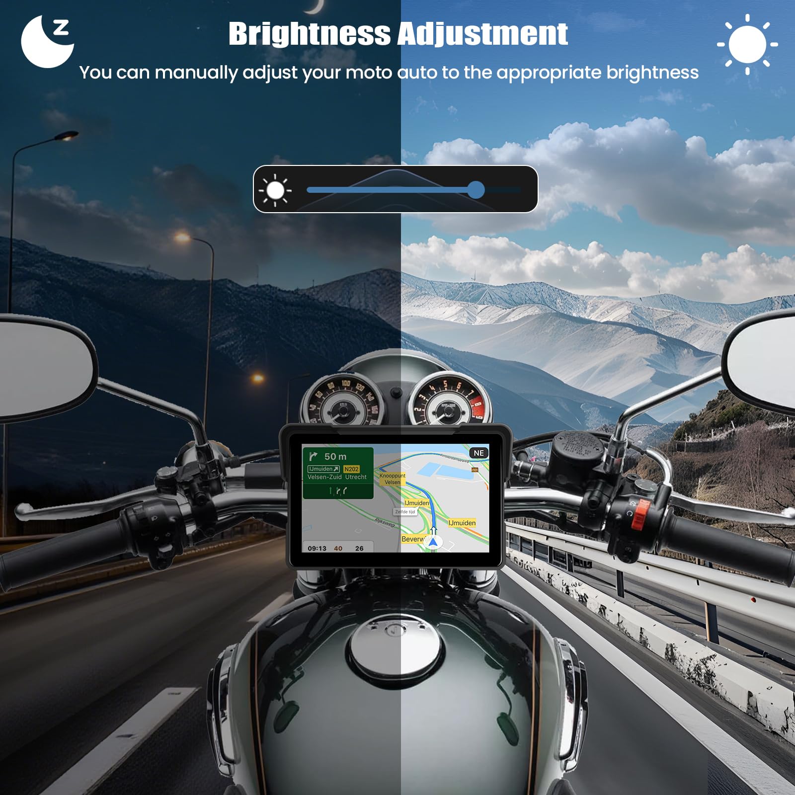 CAMECHO 2025 Moto Wireless CarPlay y Android Auto Inalámbrico, Pantalla carplay Moto 7" HD IP68 Impermeablepara Motocicletas con navegación/Bluetooth/EQ/Mirrorlink