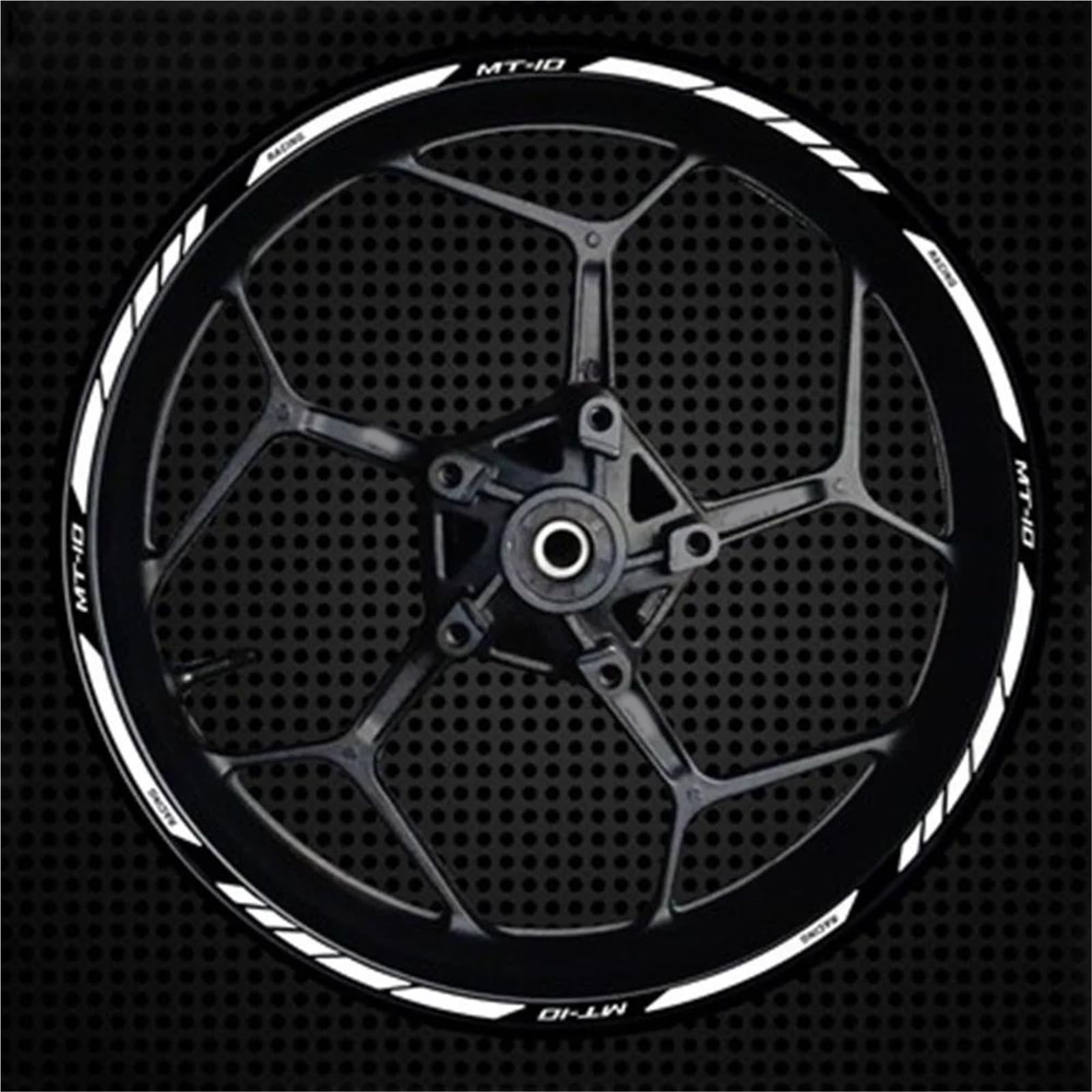 Decorative Stickers Reflective Waterproof Sticker for Y-AMAHA MT-10 MT10 MT 10 2022 Motorcycle 17 Inch Wheel Hub Set Rim Decal Decoration(White)