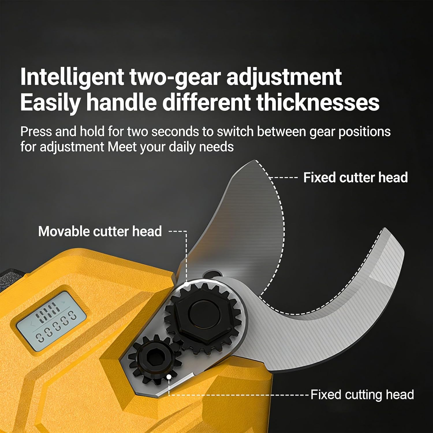 Fafeicy Cordless Electric Pruning Shears, Brushless Branch Cutter with LCD Display, 1.2in Cutting Diameter for Gardening Orchard Farm Pruning