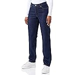 JJXX Women's Jxseoul Cr3016 SVG DNM Straight Mw Jeans, Dark Blue Denim, 27W x 32L