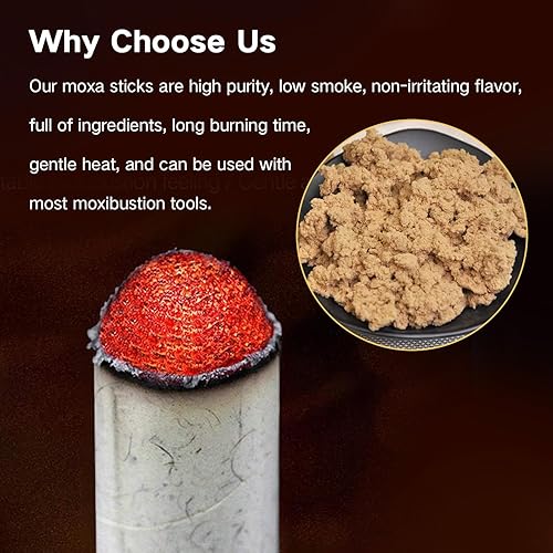 Miniatura 2 de OSPNIEEK Rollos de moxa puro, 30 rollos hechos a mano de moxibustión suaves en palitos de artemisa de moxa, conos de moxa naturales para cintura,