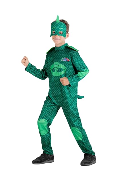 Ciao - Gekko Gecko disfraz niño original PJ Masks (Talla 3-4 años) con máscara