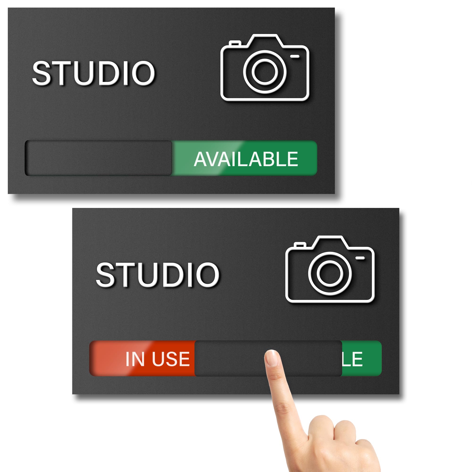 Studio Room Door Sign, Do Not Disturb Signs, In Use Available Office Slider Signs, Recording in Progress Business Sign, Privacy Indicator Tells Whether Studio Vacant or Occupied