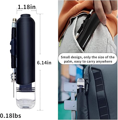 Miniatura 4 de Bomba de bola deportiva portátil de ejercicio de mano para pelotas deportivas, bomba de baloncesto de doble acción inflada con 3 agujas de bola y 2