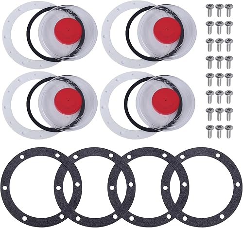CheeMuii 3595995 - Juego de tapa de buje para ventana 3434009, juego de 4 tapacubos 359-5995 para ventana de aceite con tapones, juntas y tornillos,