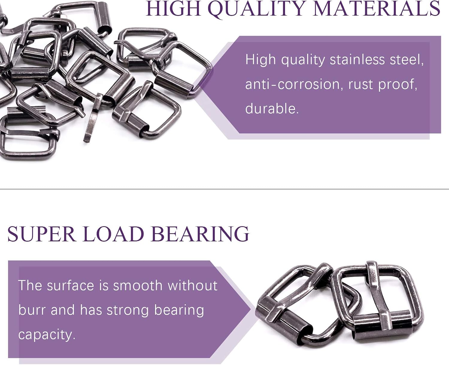 Swpeet 60Pcs Heavy Duty Multi-Purpose Metal Roller Buckles Metal Rings for Belts Hardware Bags Ring Hand DIY Accessories
