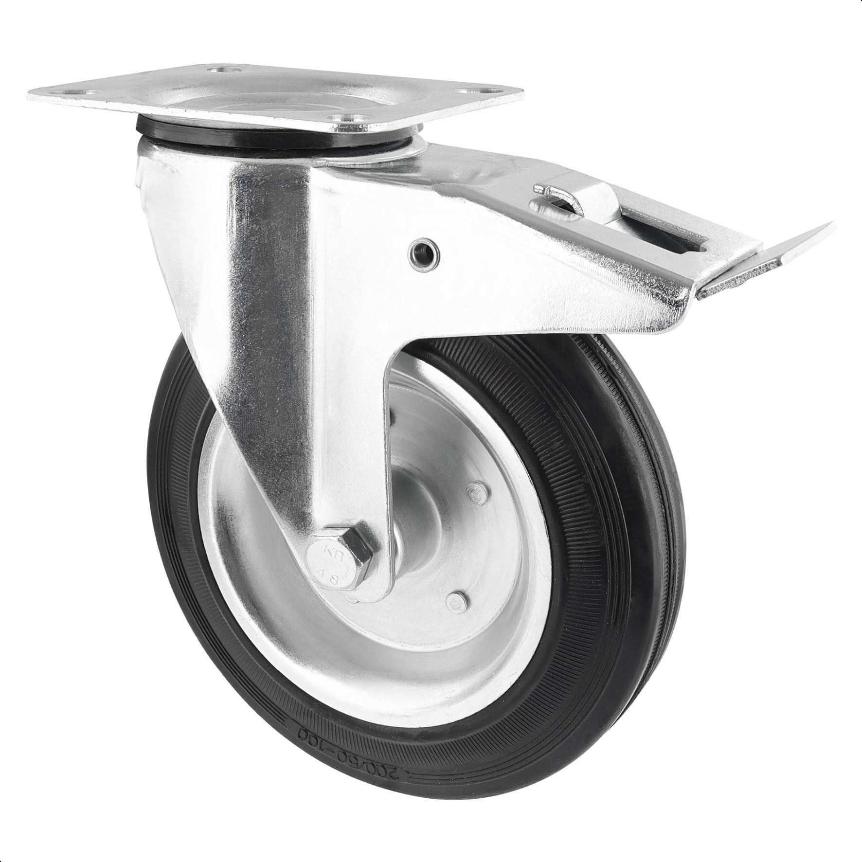 Roulette pivotante anti vibration jante acier pour chariot industriel