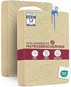 Utopia Bedding Matrasbeschermer 180 x 200 x 40 cm Waterdicht, Gecertificeerd Oeko-Tex, Ademend Matrasbeschermhoes, Rondom Elastisch Wit