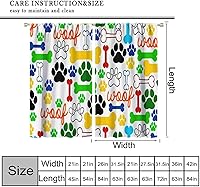 Vista 43 de Cortinas opacas con estampado de patas de perro, estampado de patas de perro y huesos, tratamiento de ventana, cortinas con aislamiento térmico