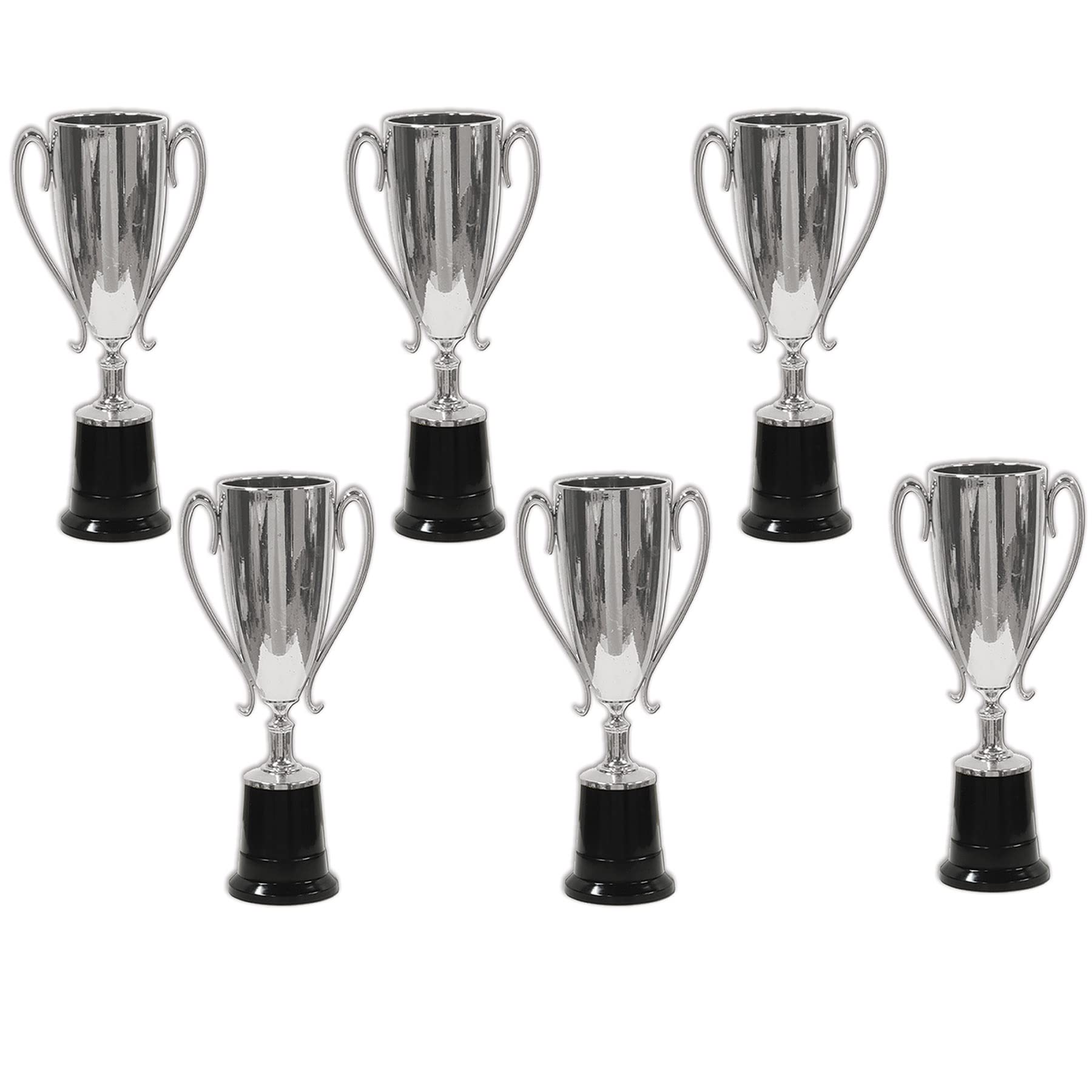 Beistle S57379-SAZ6 lot de 6 trophées en plastique argenté et noir pour tournois et fêtes